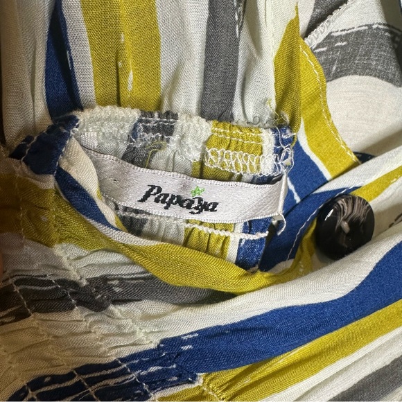 Striped Mini Skirt Dress, White Blue Green Gray Spring Summer Dress, size medium - Picture 14 of 15